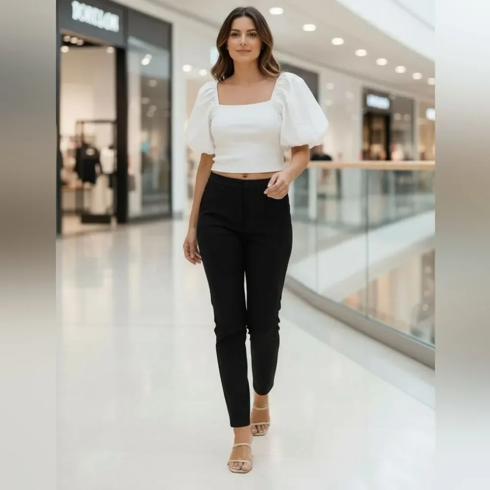 Zara White Puff Sleeve Blouse